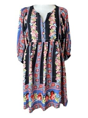 UMGEE Floral Mini Dress, Long Sleeve, Size S.
